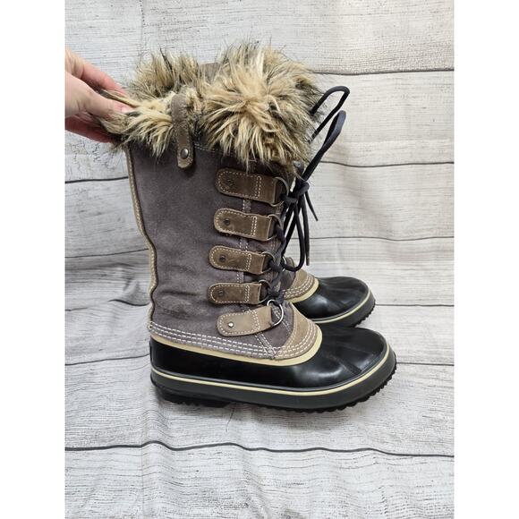 Sorel Joan of Arctic Snow Brown Waterproof Leather Women's Boots NL1540 Size 9 - Picture 1 of 15